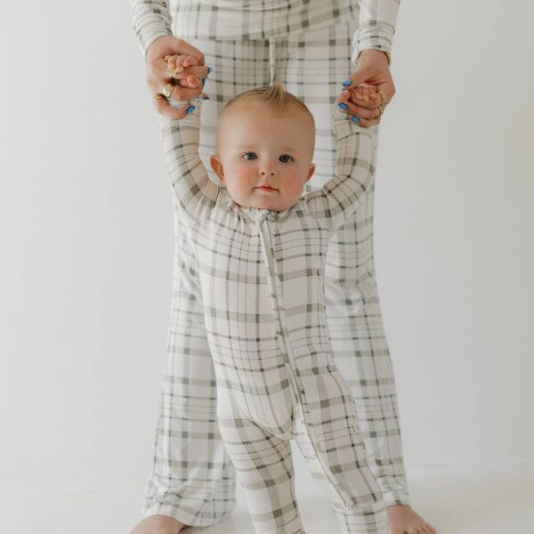 Bamboo Zip Pajamas | Picnic Plaid: 3-6 Months - Image 16