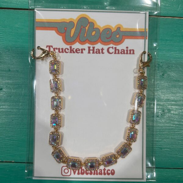 Large Rhinestone Studded Trucker Hat Chain |Hat Bar| Sparkle: Silver - Image 4