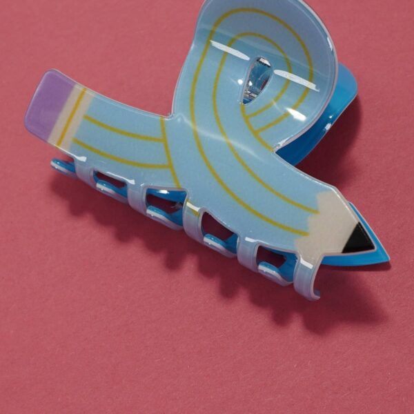 BACK TO SCHOOL TEACHER PENCIL HAIR CLAW CLIPS Blue