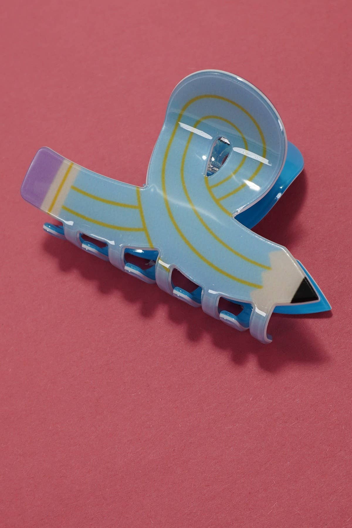 BACK TO SCHOOL TEACHER PENCIL HAIR CLAW CLIPS Blue