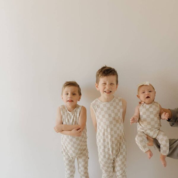 Harem Bamboo Romper | Checkerboard: 3-6 Months - Image 16