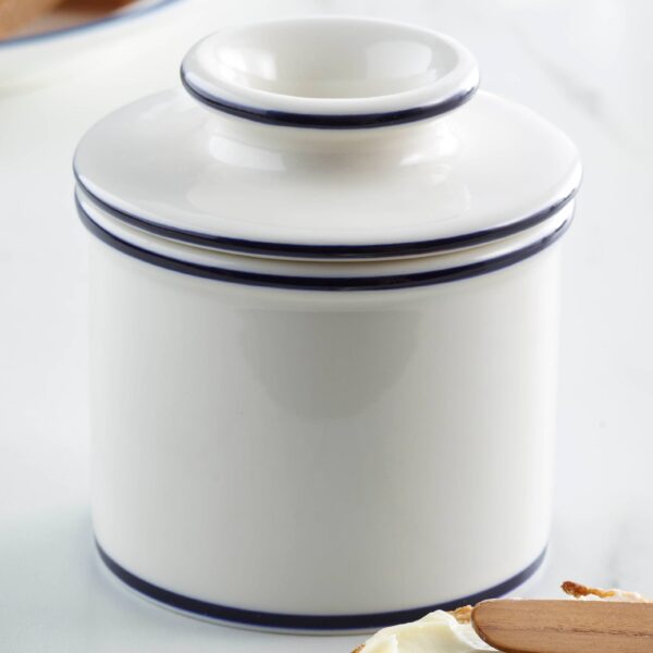 The Original Butter Bell® Crock - Le Bistro Blue Trim - Image 4