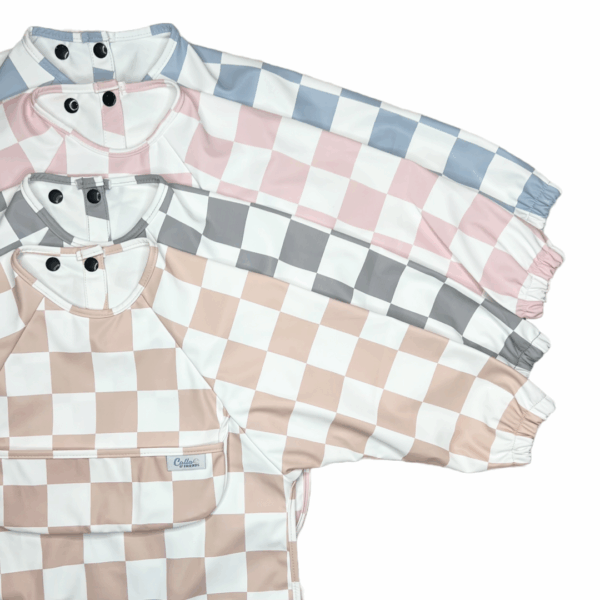 The Grayson Long Sleeve Bib - Checkered: Powder Blue - Image 2