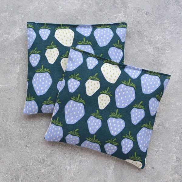 Giant Strawberries in Blue Cotton Lavender Sachet Bundle - Image 2