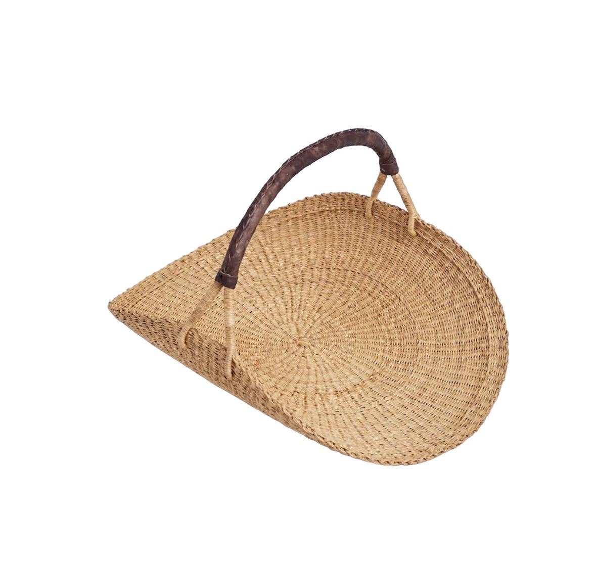 The African Home Goods - Bolga Forging or Flower Basket Brown Handle