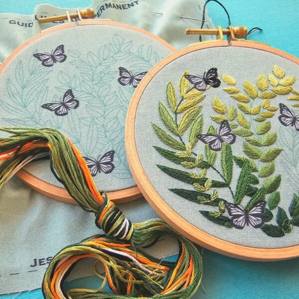 "Love Grows" butterfly hand embroidery kit - Image 6