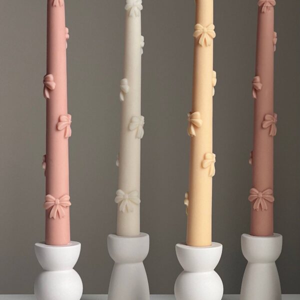 Ribbon Taper Candle: Nude - Image 4