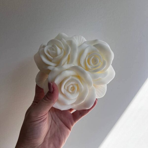 Rose Candle 2x5.5in Cream, Honeysuckle Jasmine - Image 3