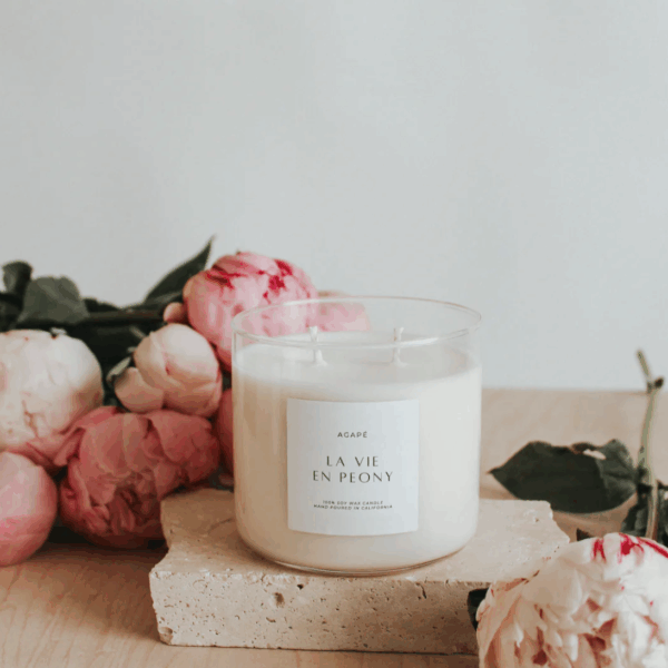 LA VIE EN PEONY CANDLE: 11 oz SINGLE WICK