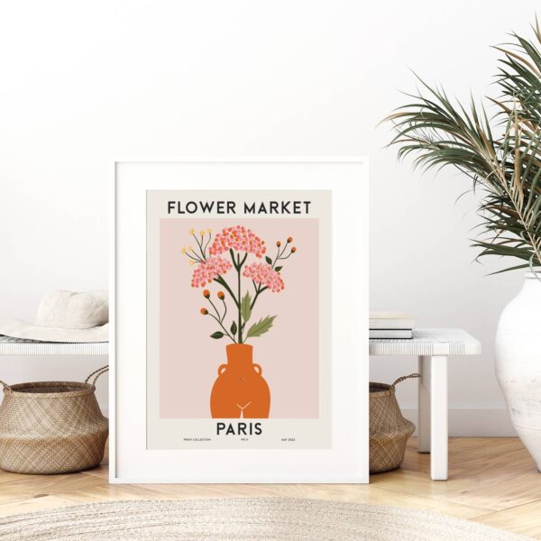 Sugar & Canvas - Flower Market Paris Colorful Botanical Art Print FM79 - Image 6