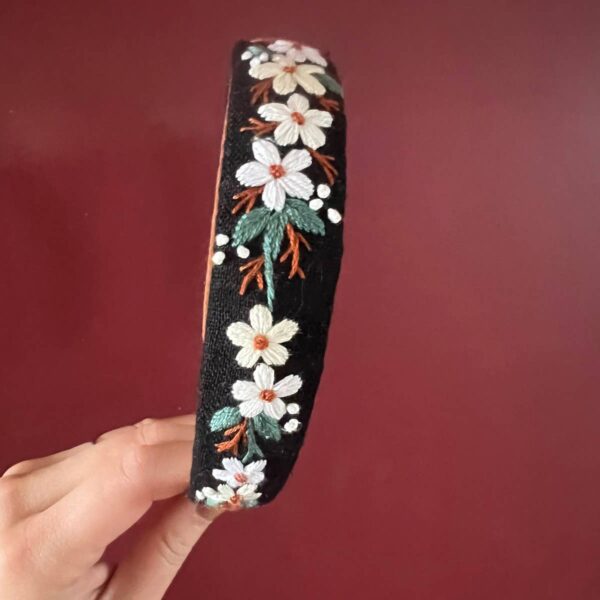 3D Floral Embroidered Headband, Brianna Collection: 6. - Image 9