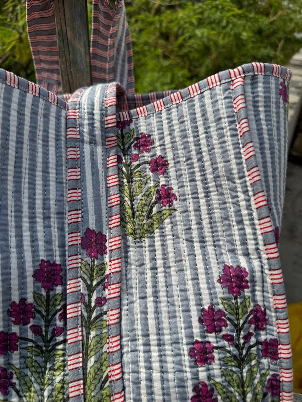 Printed Cotton Quilted Bag