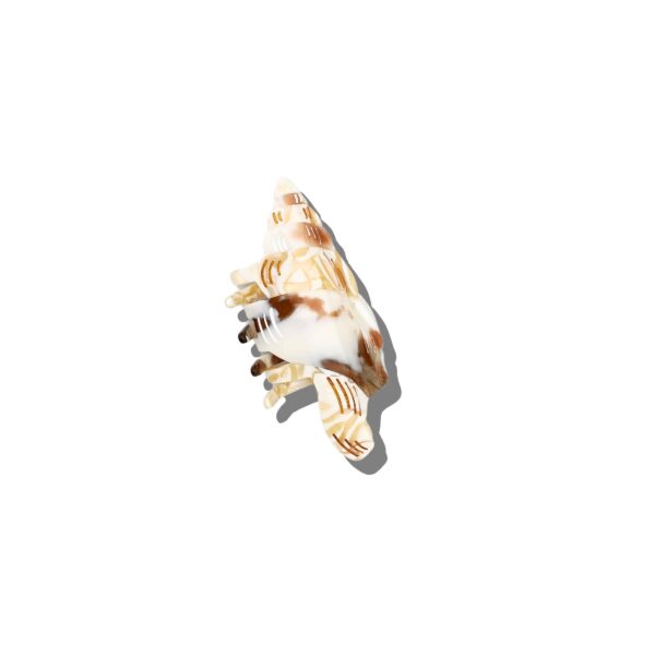 Hand-Painted Conch Shell Claw Hair Clip: Blue - Image 4