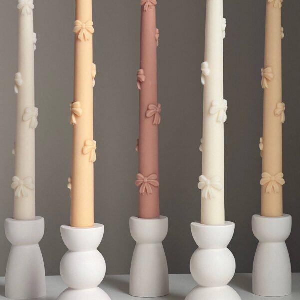 Ribbon Taper Candle: Nude - Image 3