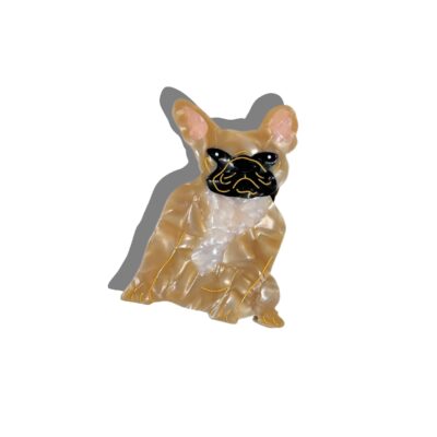 Hand-painted Frenchie Dog Breed Claw Hair Clip | Eco: Brown