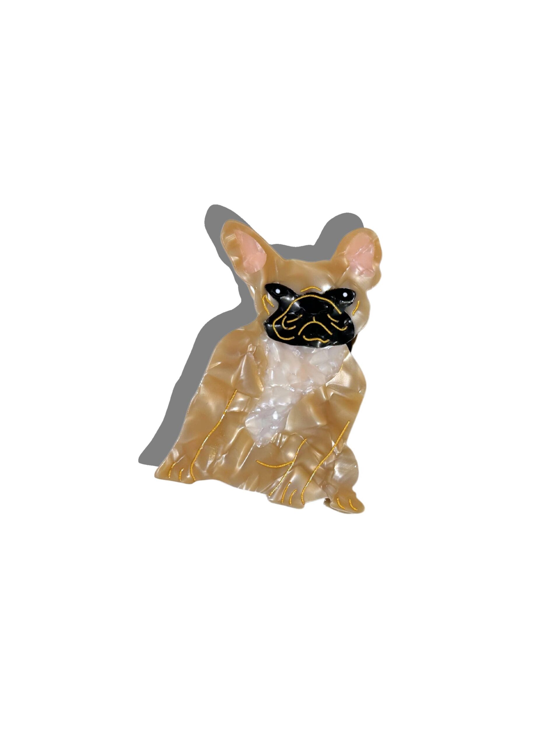 Hand-painted Frenchie Dog Breed Claw Hair Clip | Eco: Brown