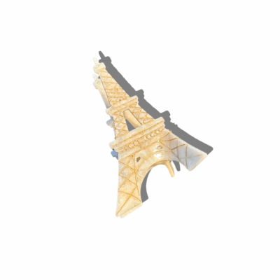 Hand-painted Eiffel Tower Paris Claw Hair Clip: Cream