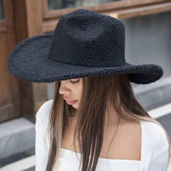 Fleece Teddy Bear Fedora/Cowboy Hat - Image 3