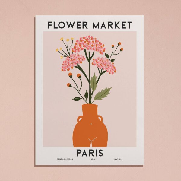 Sugar & Canvas - Flower Market Paris Colorful Botanical Art Print FM79 - Image 2