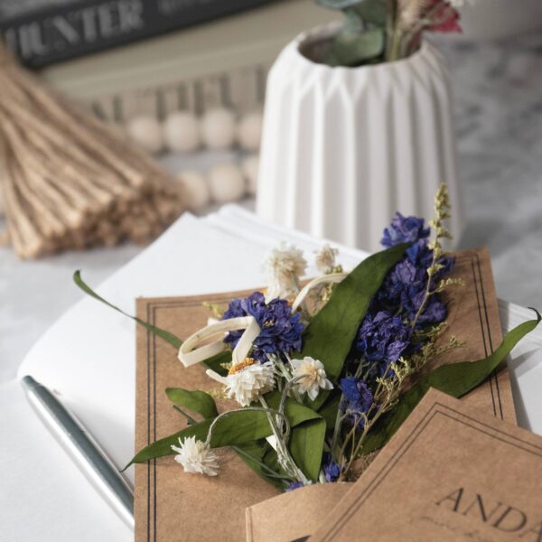 Andaluca - Eucalyptus & Purple Larkspur Mini Bouquet - Image 5