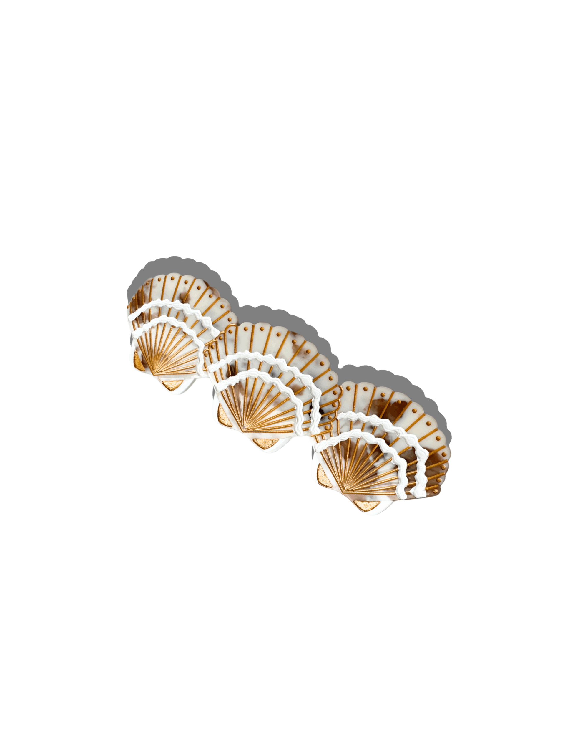 Hand-Painted Seashell Lay Down Hair Clip | Eco-Friendly