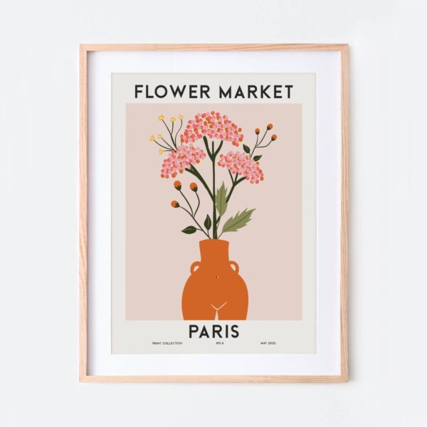 Sugar & Canvas - Flower Market Paris Colorful Botanical Art Print FM79 - Image 4