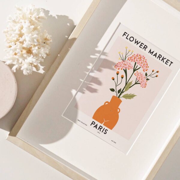 Sugar & Canvas - Flower Market Paris Colorful Botanical Art Print FM79 - Image 3