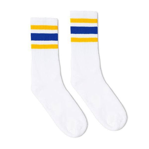 SOCCO - SOCCO Crew | White with Gold & Royal Stripes