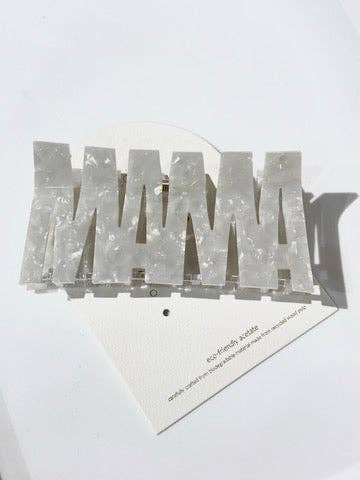 Handmade MAMA Claw Hair Clip | Eco-Friendly: White