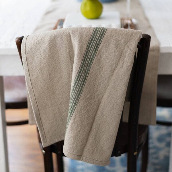 Kitchen Towel, Vintage Spruce Green Stripe, Set of 2 - Image 4
