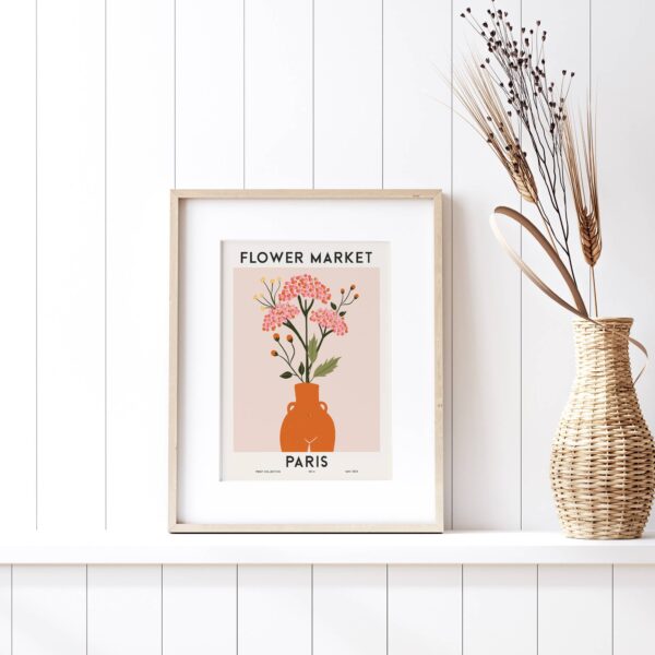 Sugar & Canvas - Flower Market Paris Colorful Botanical Art Print FM79 - Image 5