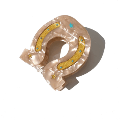 Hand-painted Lucky Horseshoe Hair Clip | Western