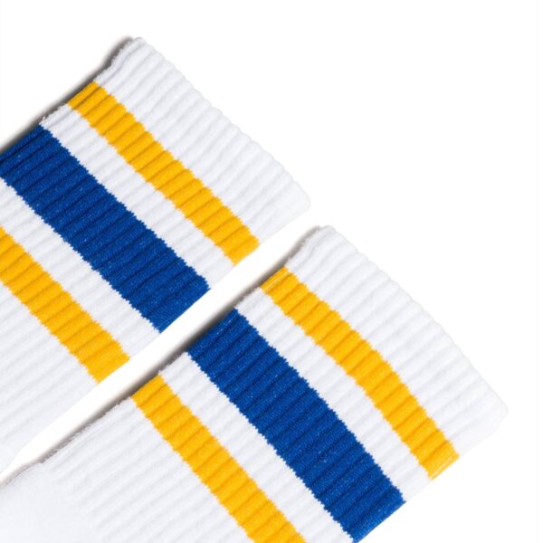 SOCCO - SOCCO Crew | White with Gold & Royal Stripes - Image 2