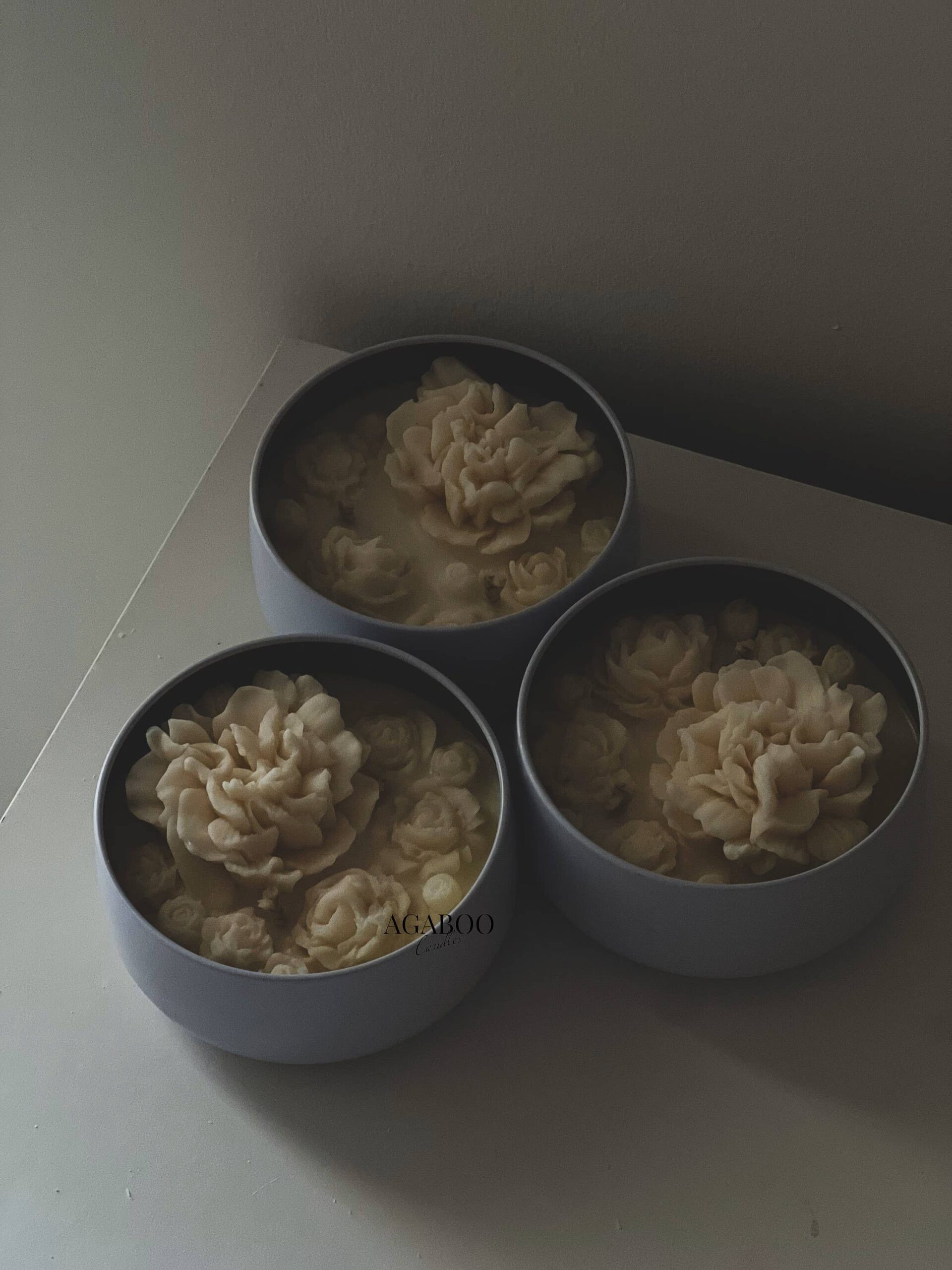 1 PC Flower Candle 5oz, 2 Cotton Wicks Soy Candle- Container: Bohemian Rose, Gloss White