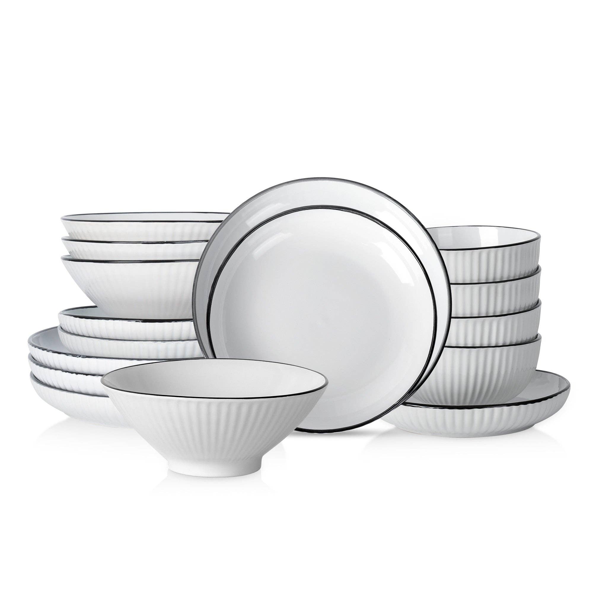Lustra Stoneware Dinnerware Set - White - Image 7