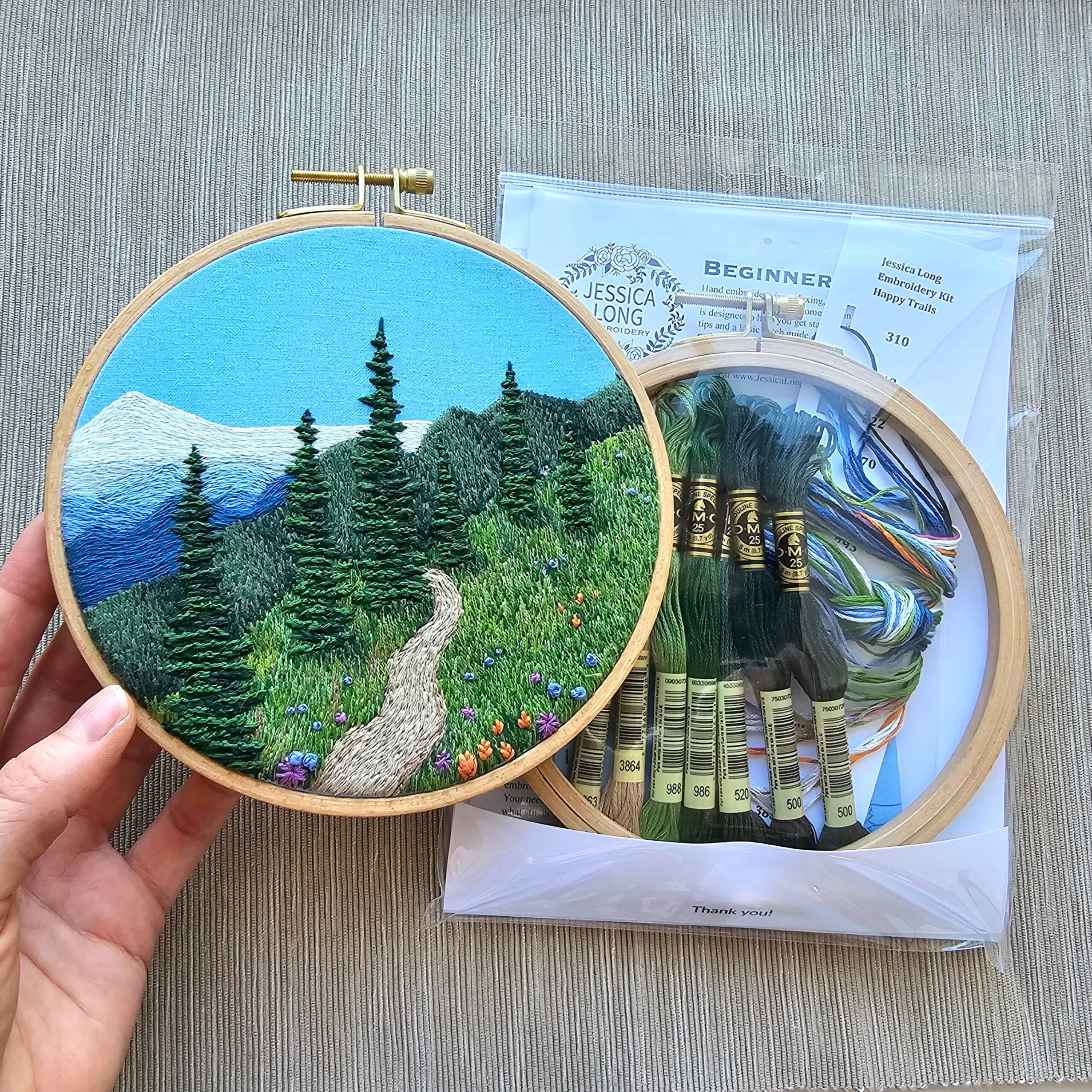 "Happy Trails" Landscape Embroidery Kit - Image 2