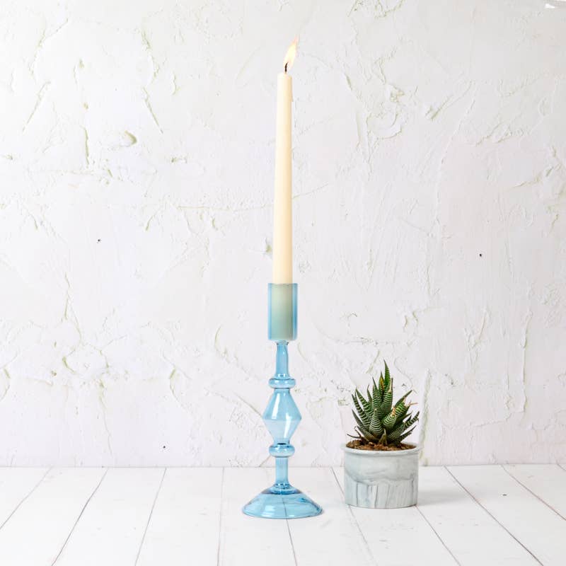 Rosha Living Inc - Wisteria Candleholder Blue L