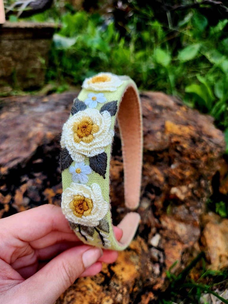 3D Floral Embroidered Headband, Brianna Collection: 3. - Image 6