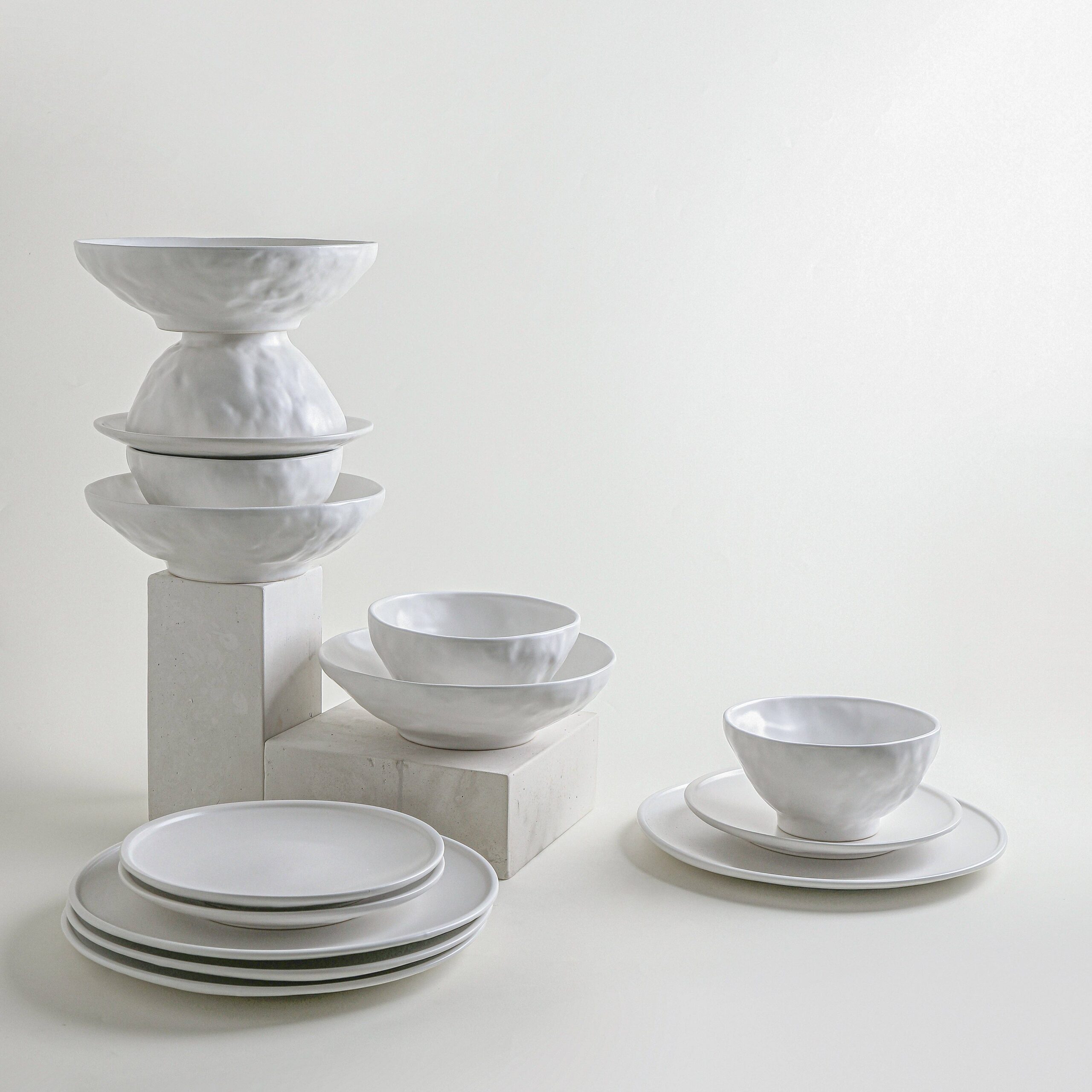 Nendo Stoneware Dinnerware Set - White - Image 3