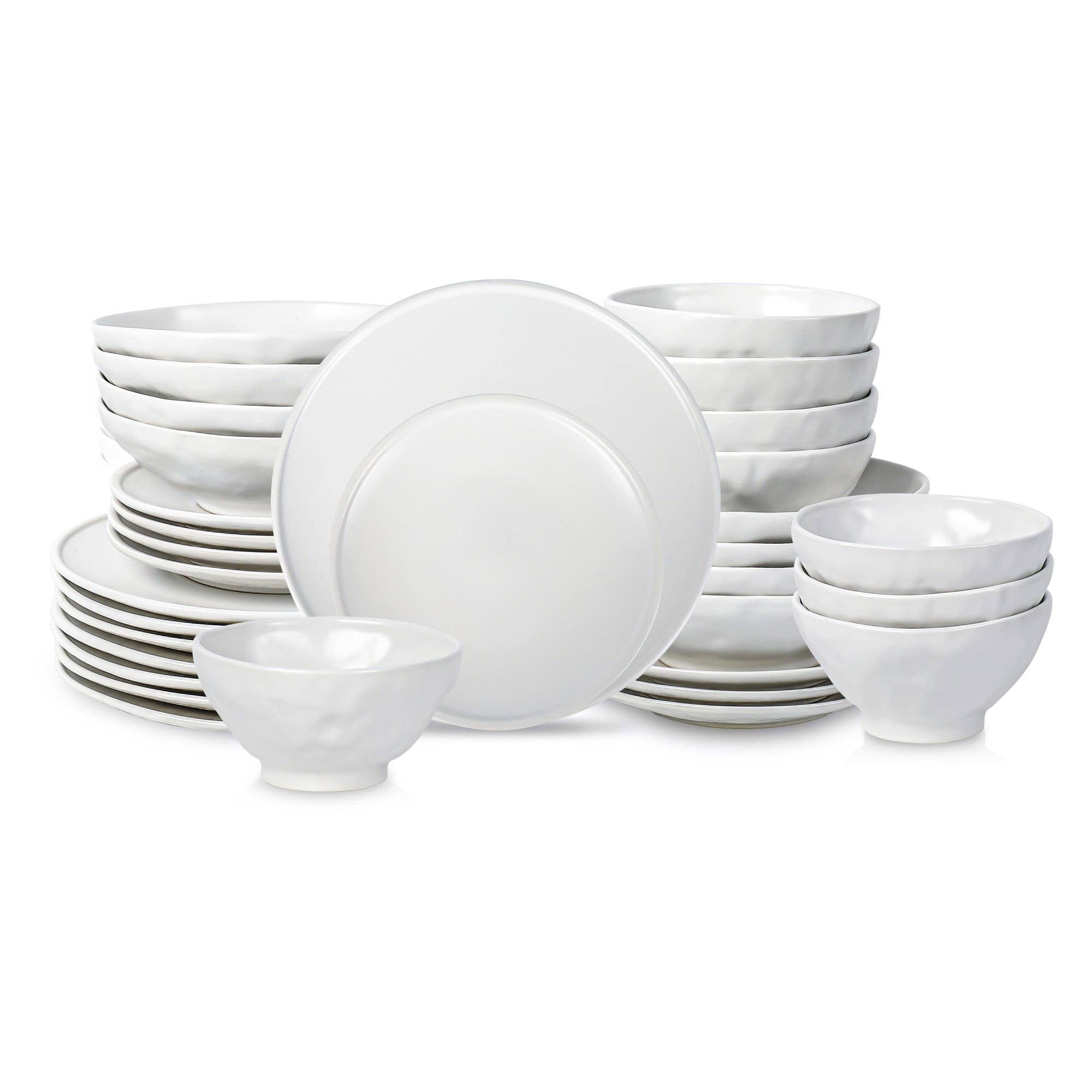 Nendo Stoneware Dinnerware Set - White - Image 6