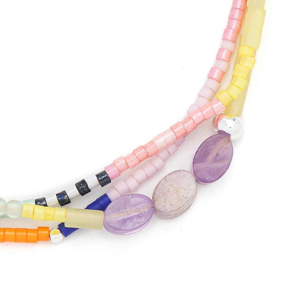 Mixed Media Bracelet - Protection/Amethyst/Silver - Image 3