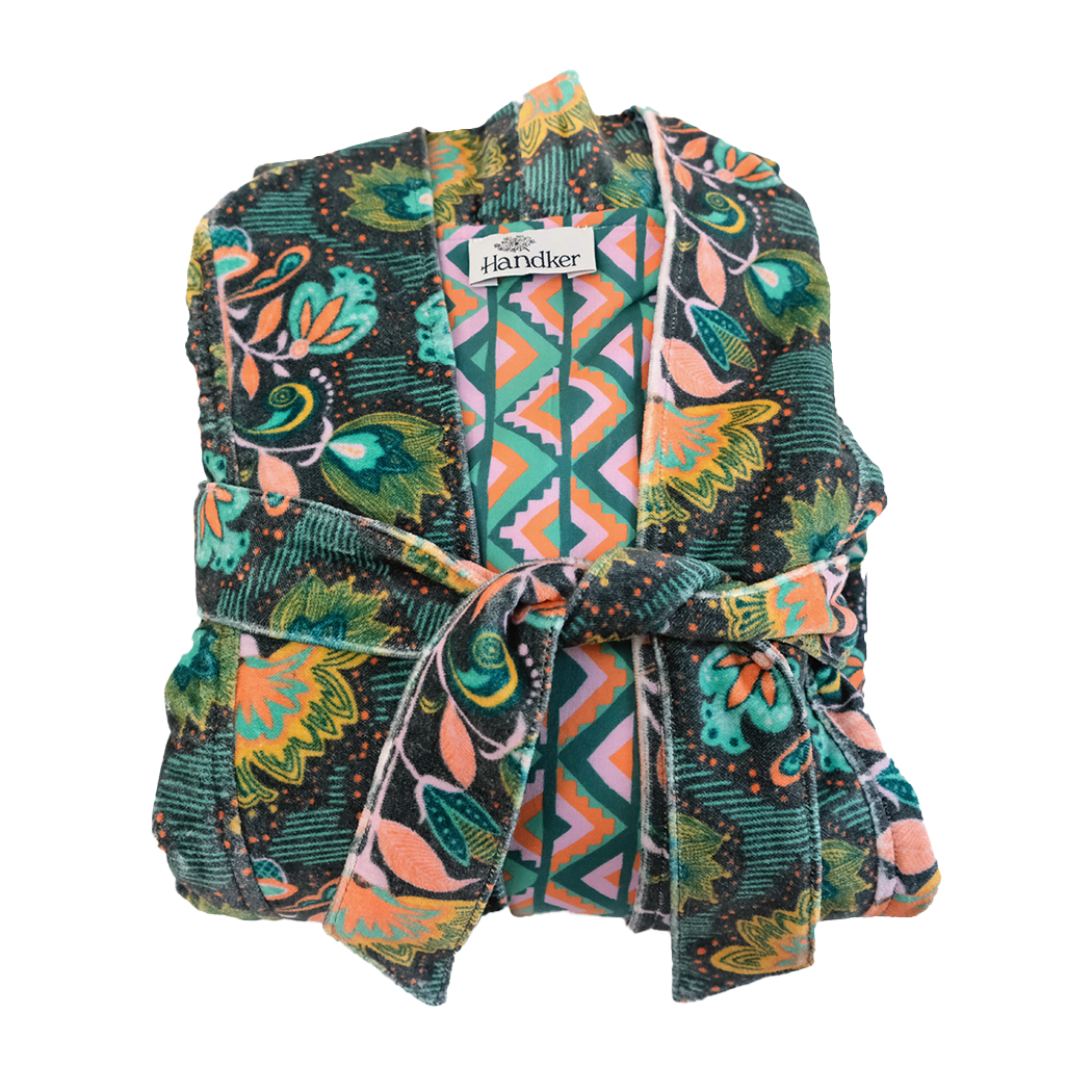 Handker Bandanas - Velvet Robe:  Reversible Cotton Duster - Ingrid