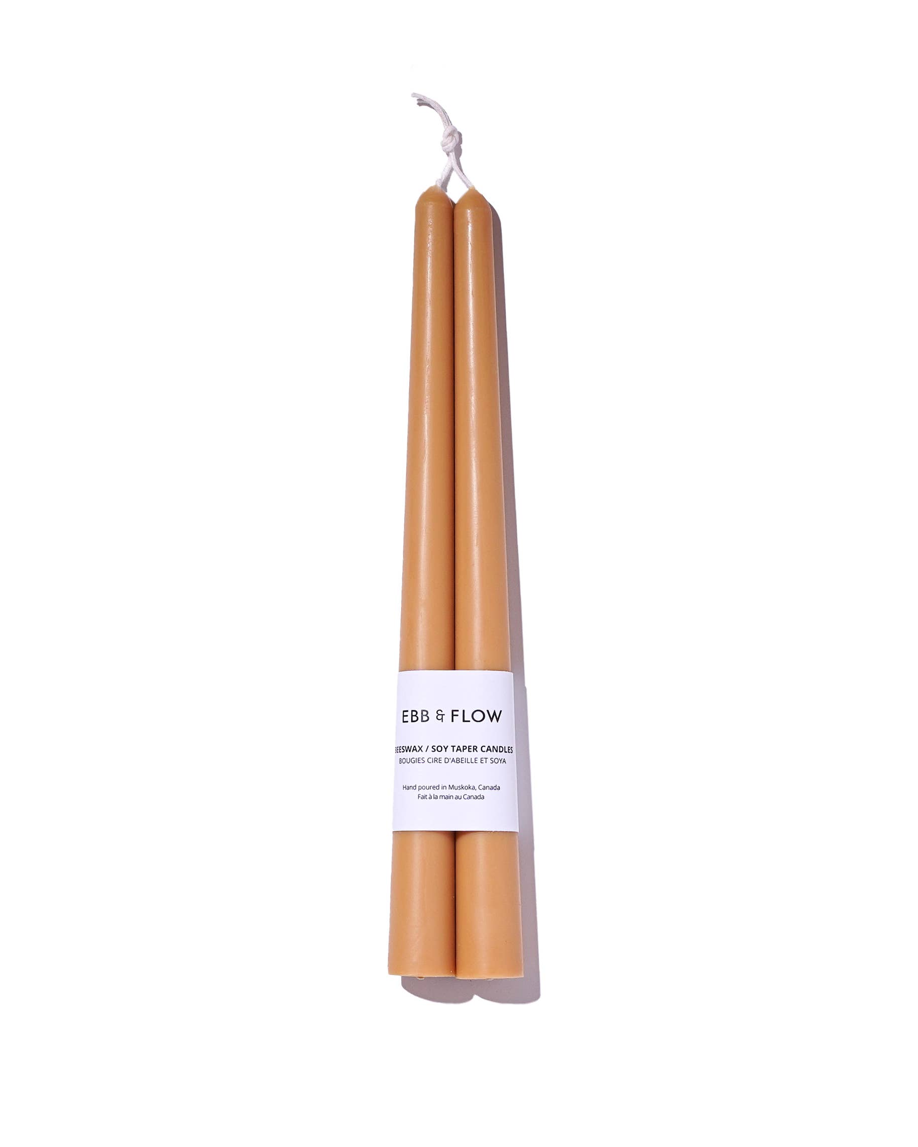 Ebb & Flow - Beeswax/Soy Blend Taper Candles - Mustard