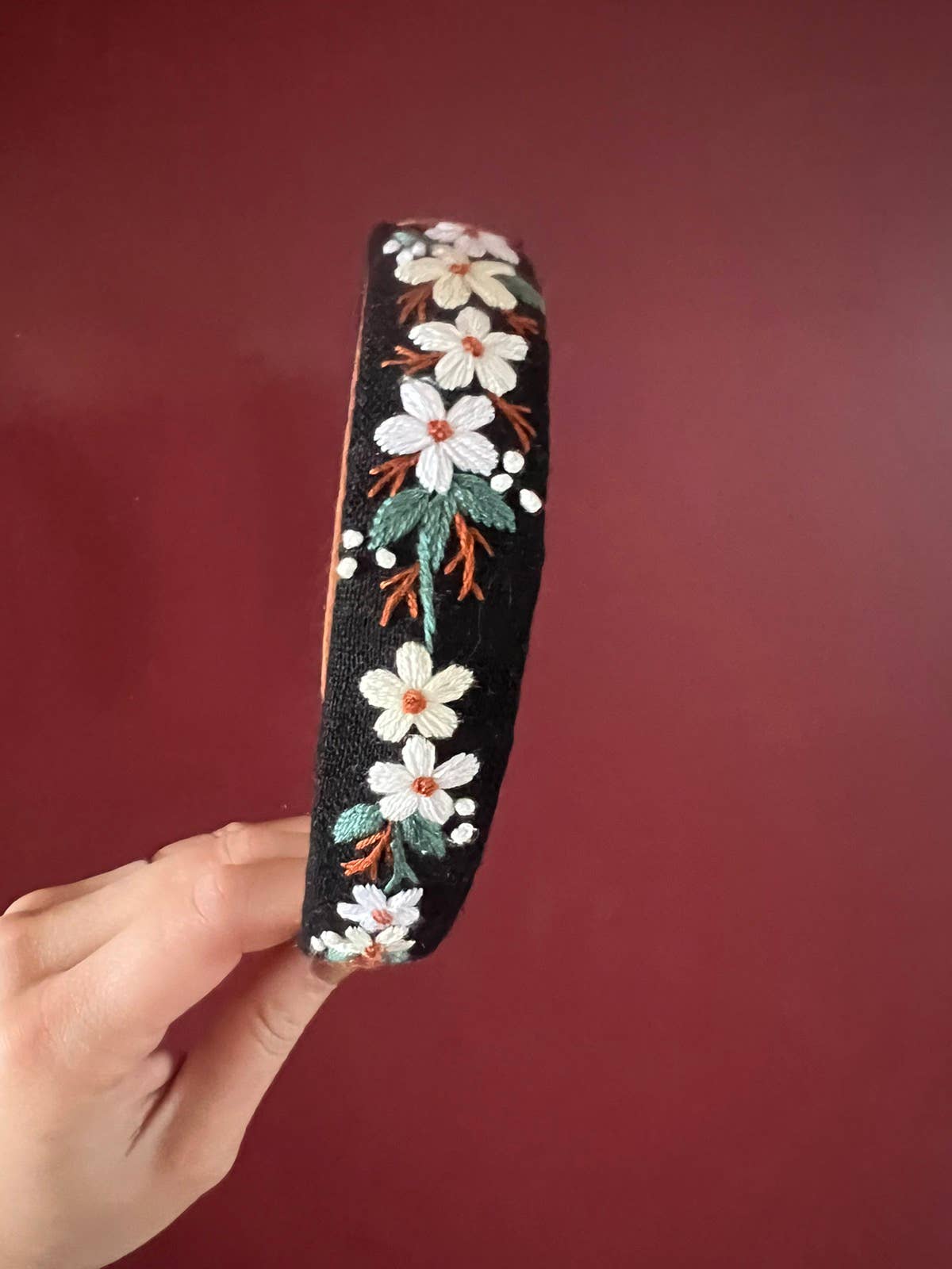 3D Floral Embroidered Headband, Brianna Collection: 5. - Image 9