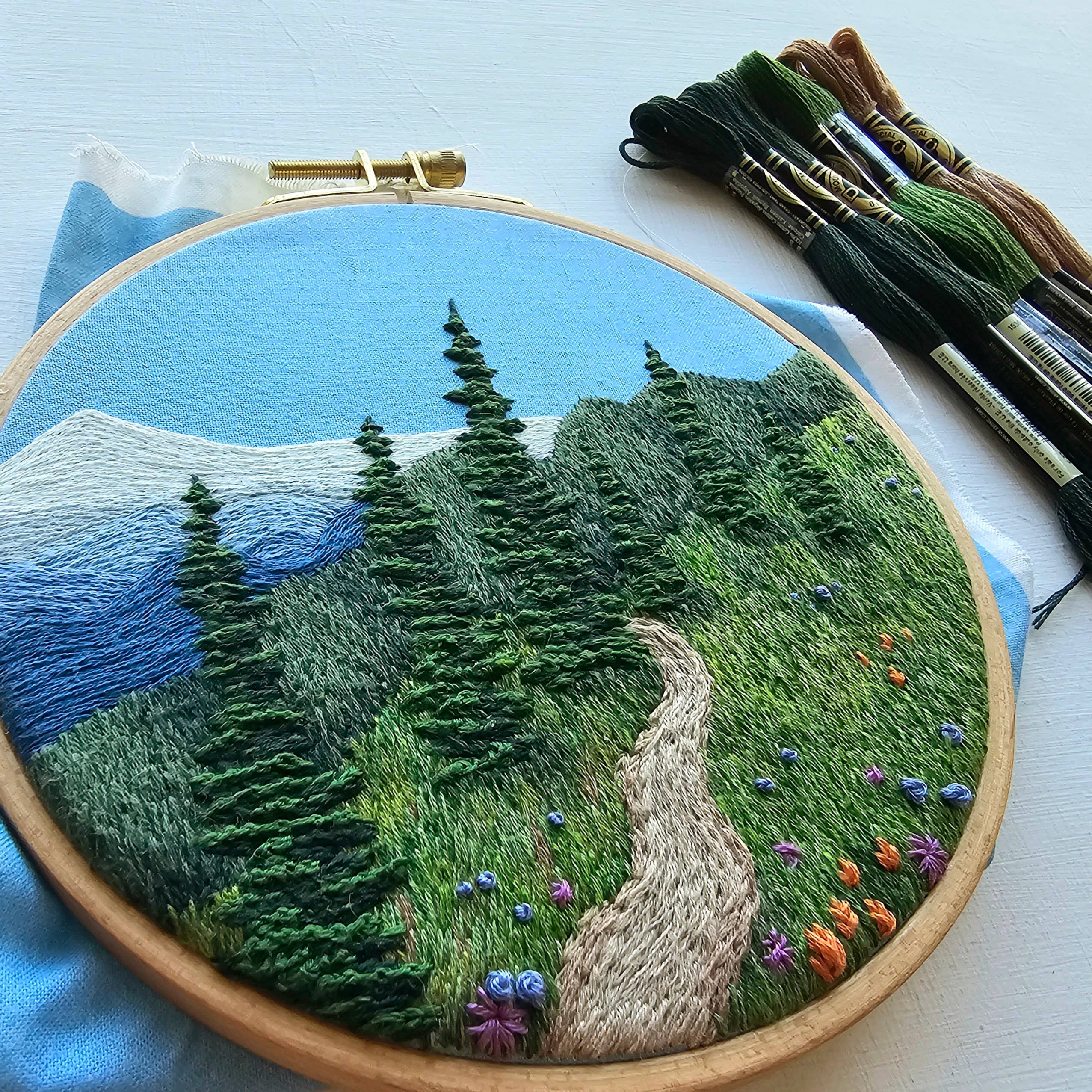 "Happy Trails" Landscape Embroidery Kit - Image 4