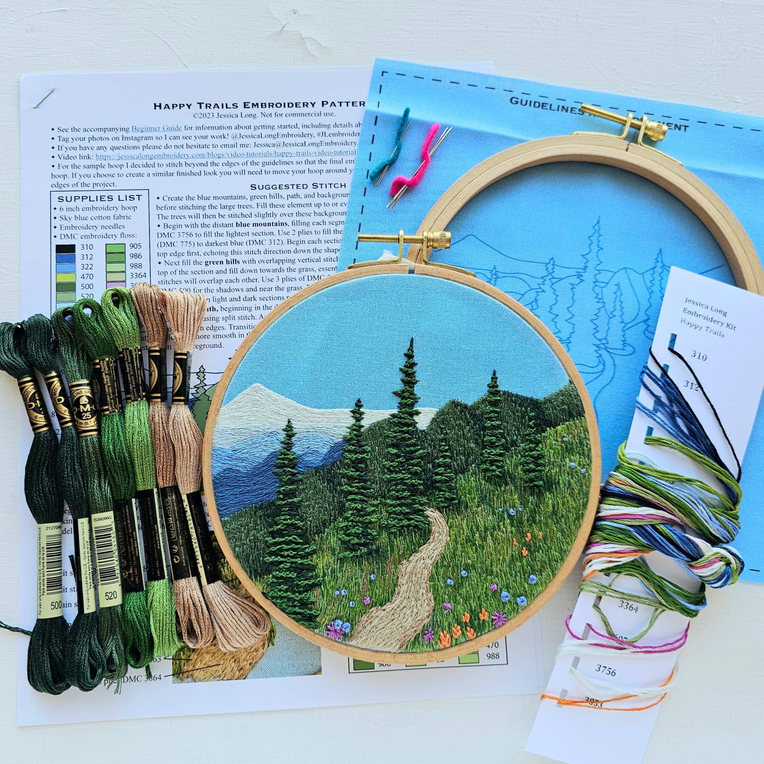 "Happy Trails" Landscape Embroidery Kit - Image 6