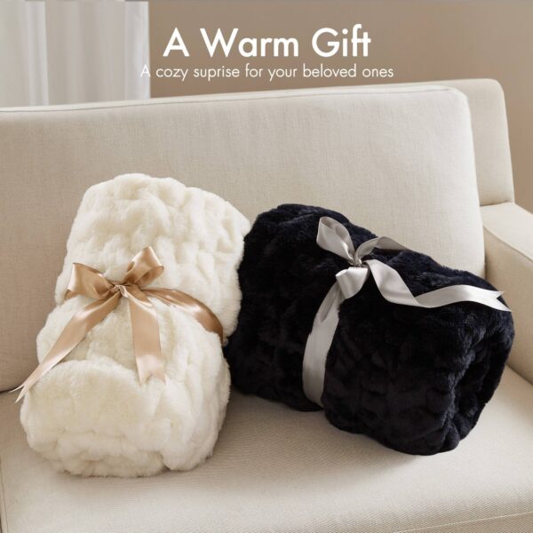 Soft Warm Ruched 50x60" Throw Blanket, Ivory: Throw Blanket - Image 10