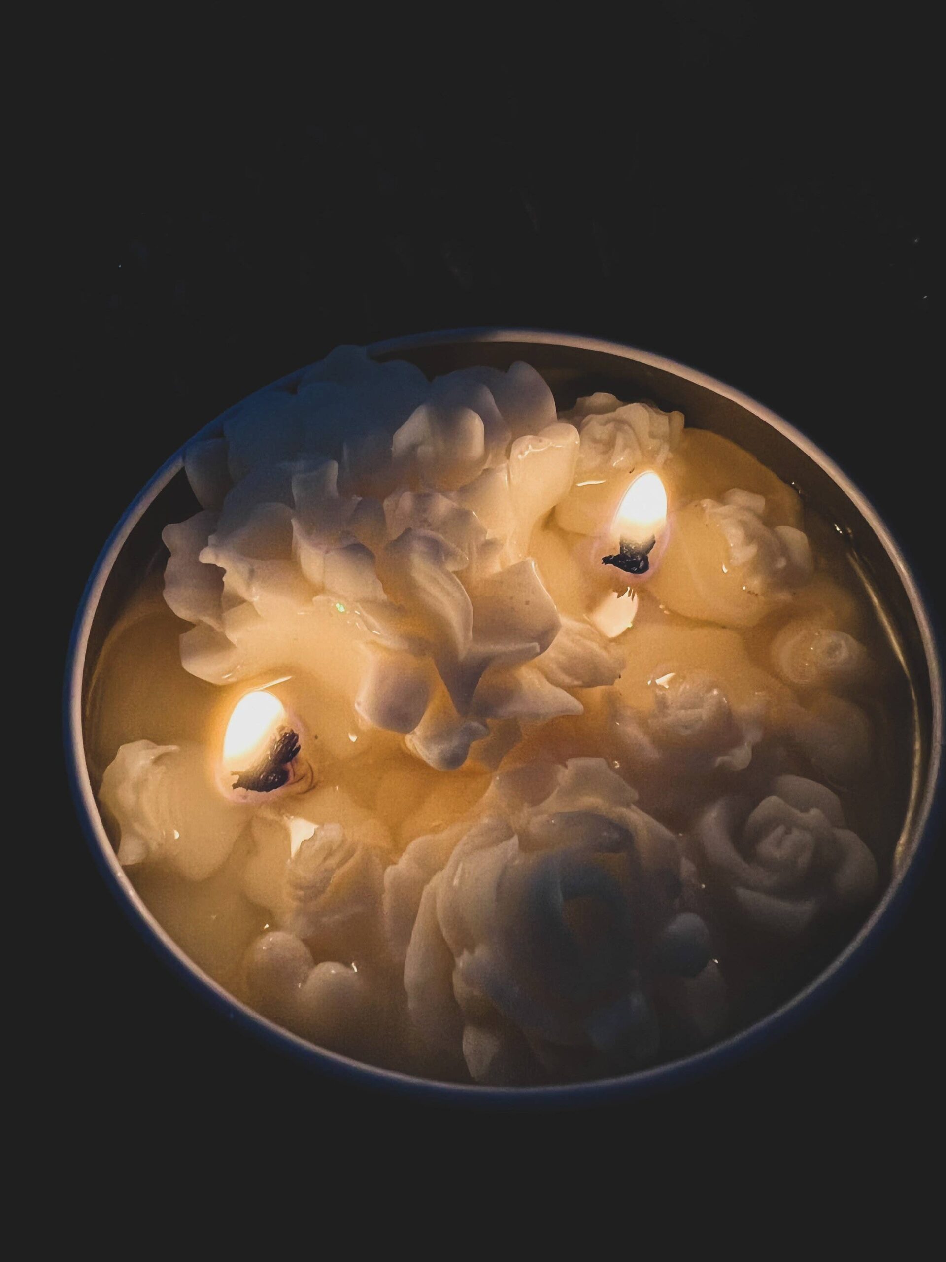 1 PC Flower Candle 5oz, 2 Cotton Wicks Soy Candle- Container: Bohemian Rose, Gloss White - Image 6