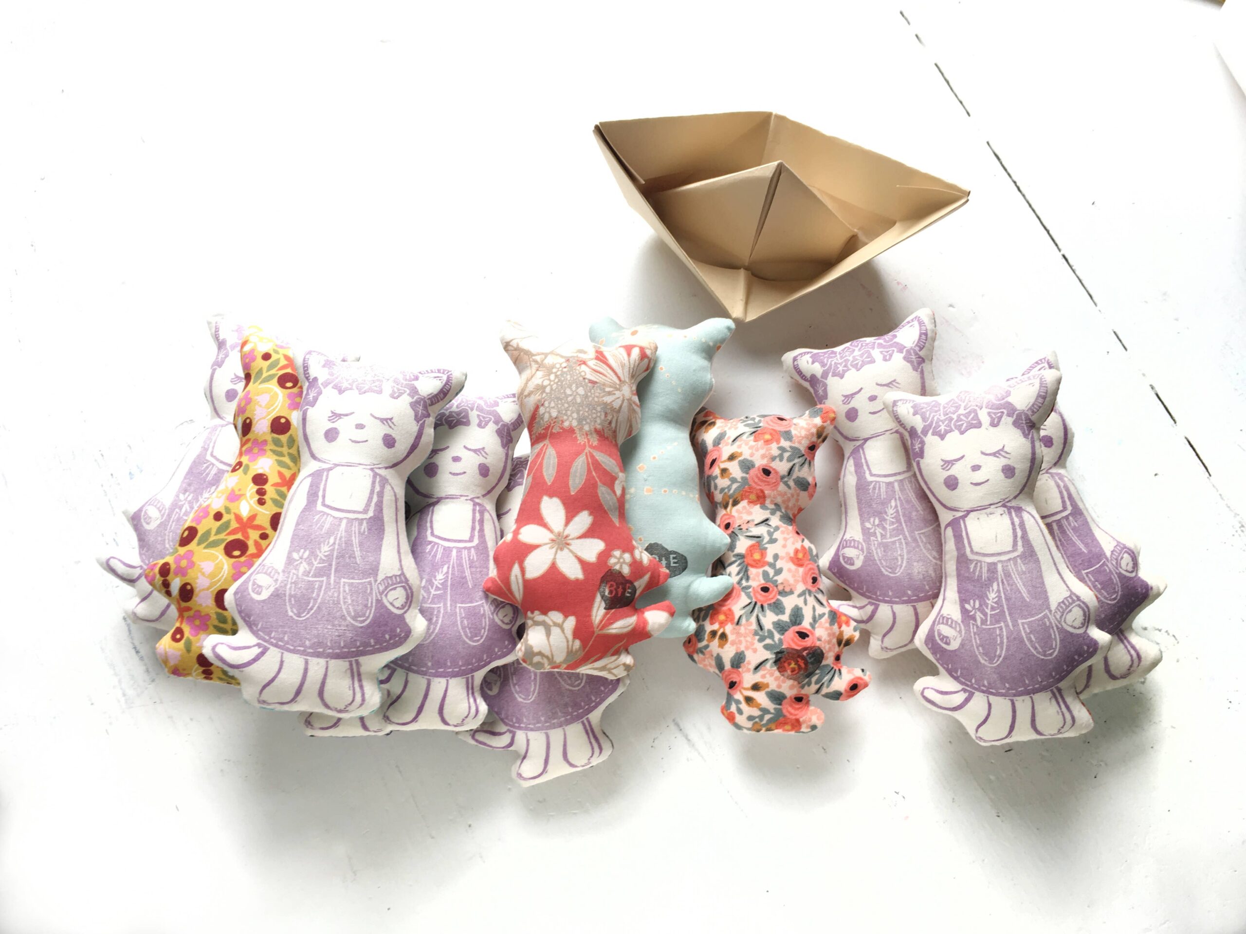 The Bird & Elephant - Pippa Woodland Plush Doll, Hand-Printed Textile