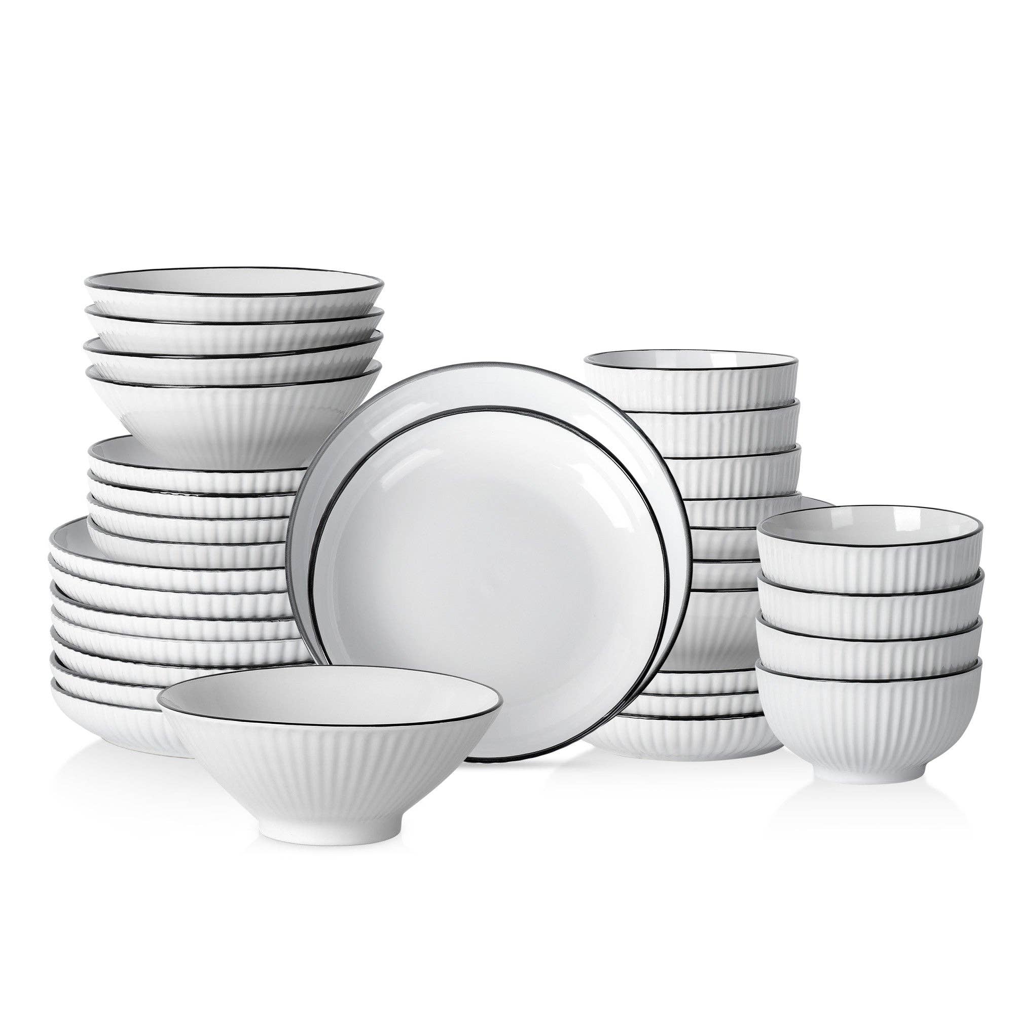 Lustra Stoneware Dinnerware Set - White - Image 9